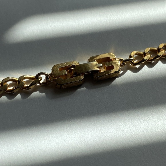 Vintage GIVENCHY chain necklace / gold leaves collar necklace - Picture 4 of 16